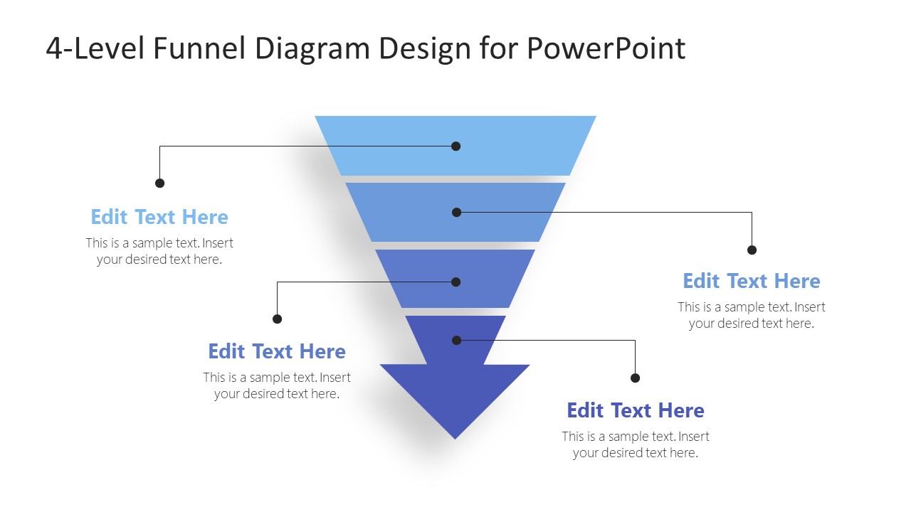 4 Step Funnel Diagram Design With Arrow For Powerpoint Slidemodel 5319