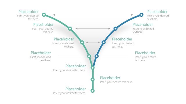 Two Vertical Opposite Curves PowerPoint Template