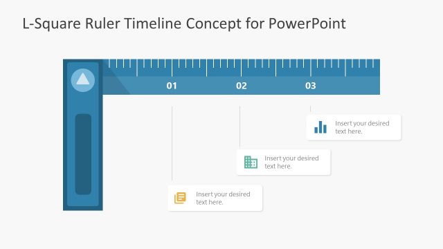 L-Square Ruler Timeline Concept for PowerPoint