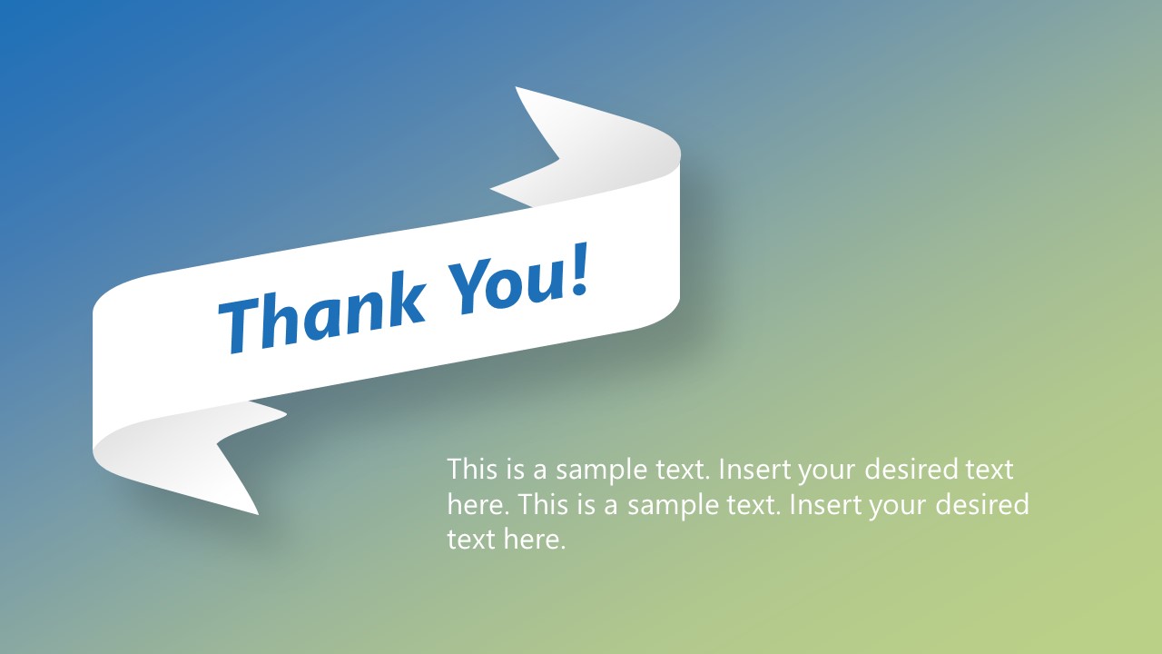 Thank You Note Ribbon Style Powerpoint Slidemodel