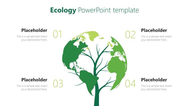 4 Steps Diagram of Earth Tree Shape PPT