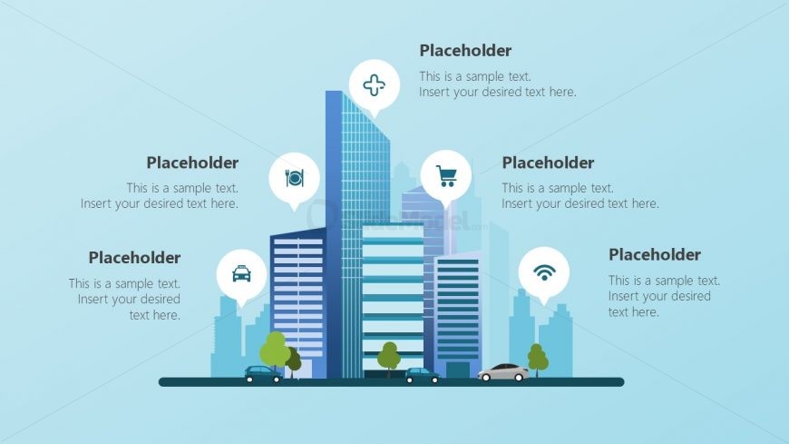 Editable PowerPoint Shapes of Smart City Infographics
