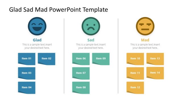 Glad Sad Mad PowerPoint Template