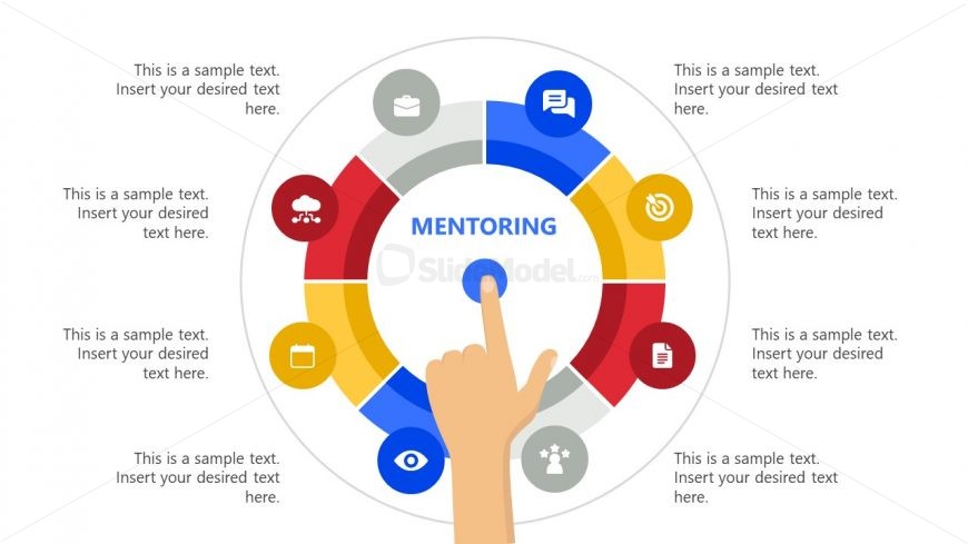PowerPoint Diagram of 6 Steps Mentoring 