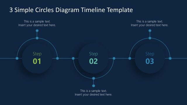 PowerPoint 3 Steps Simple Timeline Diagram