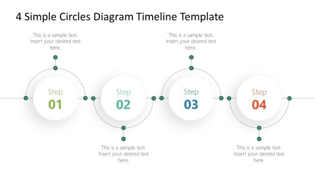 4 Simple Circles Diagram Timeline Template