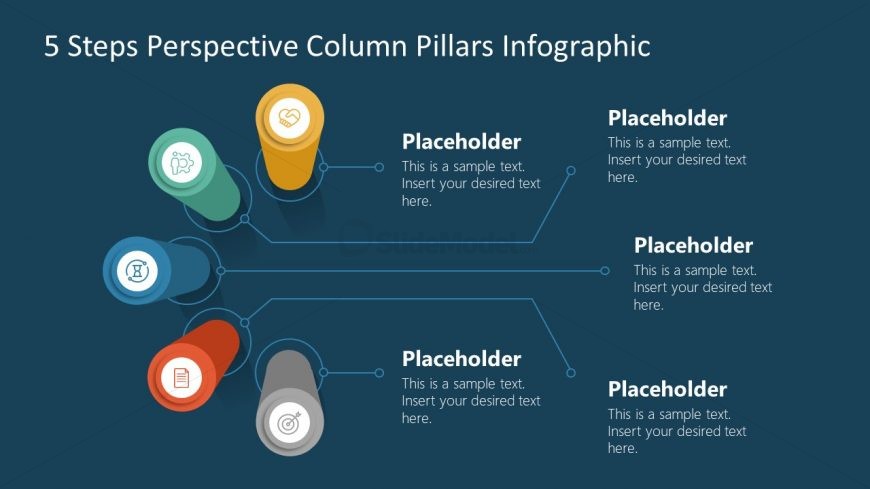 Editable Diagram Template 5 Steps Pillar