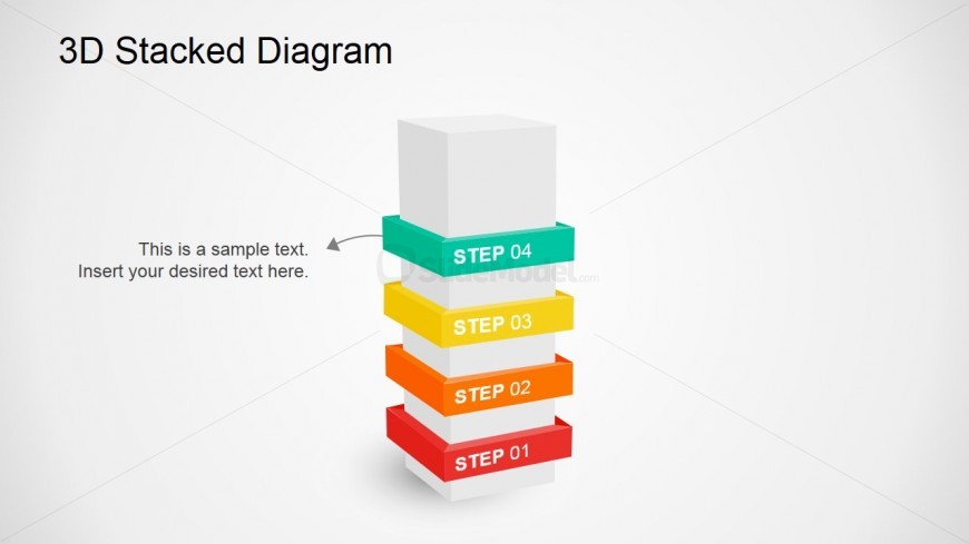  Stacked Column In 3D Diagram PowerPoint
