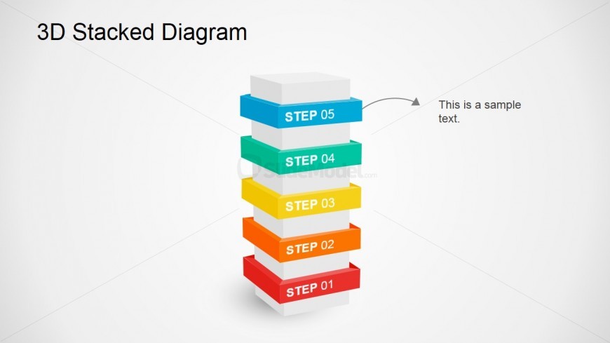 Multi-Steps 3D Diagram Illustration For PowerPoint