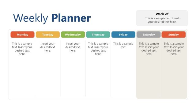 Presentation of Weekly Task Planner PPT