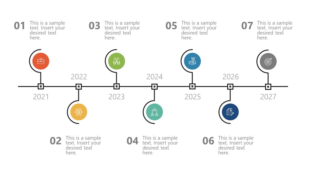 7 Steps Navigational Infographic Timeline Template - SlideModel