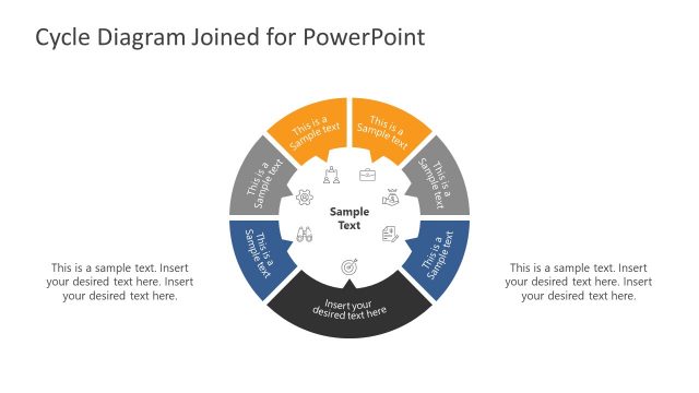 Cycle Diagram with Joined Parts for PowerPoint