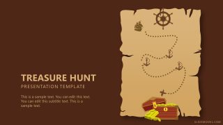 Pirate Map Template of Treasure Hunt