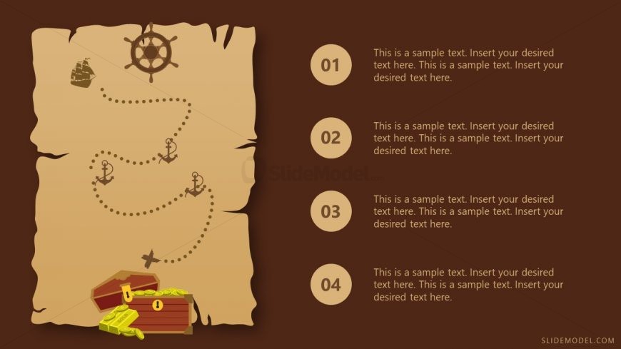 Map Template of Pirate Themed PPT