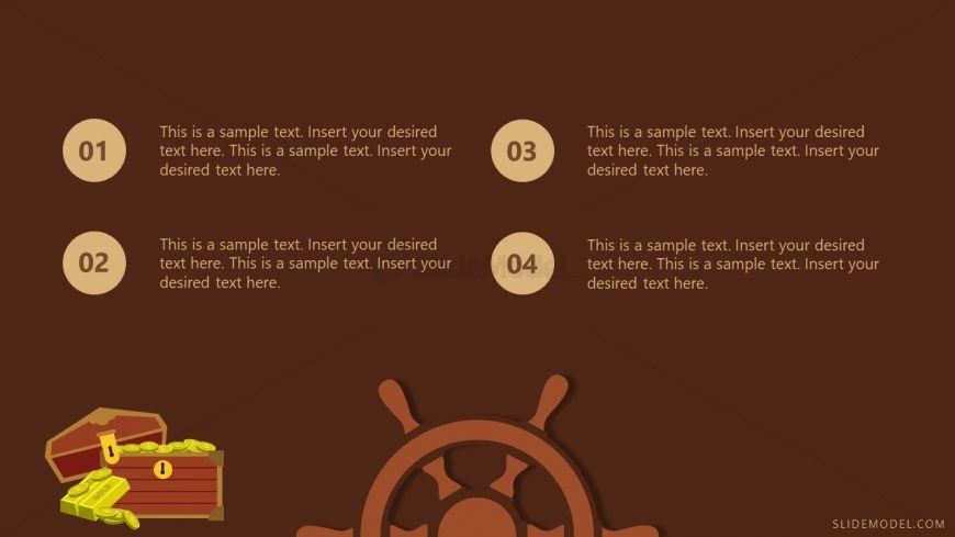 Treasure Chest of Gold PowerPoint Shapes