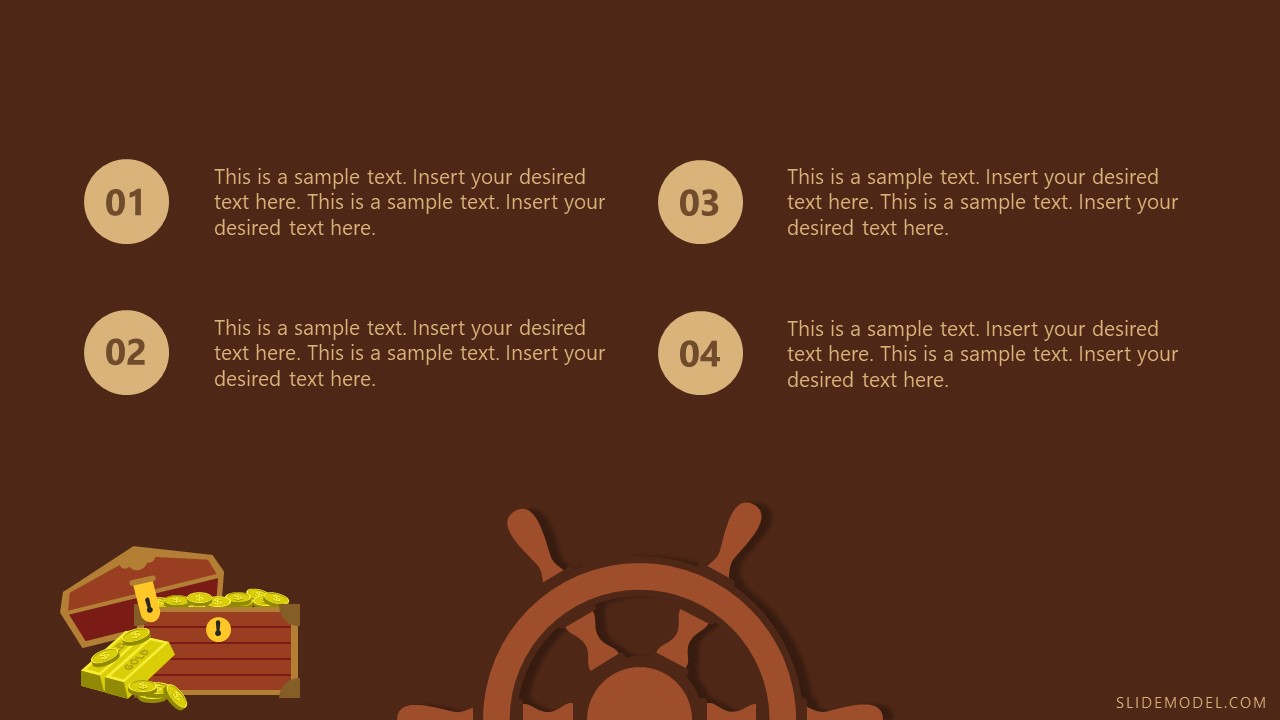 Scavenger Hunt PowerPoint Gold Chest SlideModel