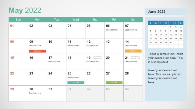 May 2022 PowerPoint Calendar