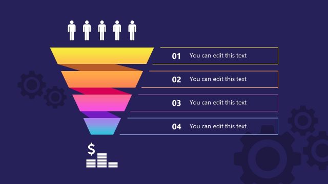 4 Step Sales Funnel Concept Design for PowerPoint