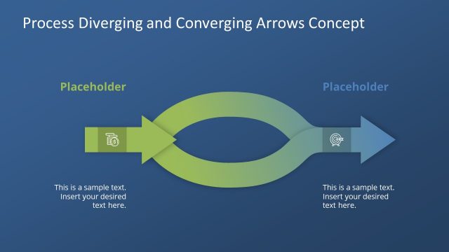 PowerPoint Diagram of Converging and Diverging Arrows