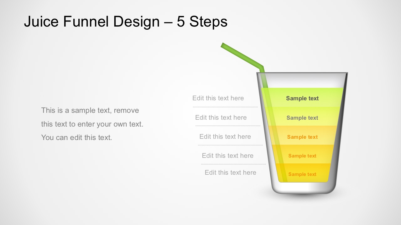 Juice Funnel Design PowerPoint Diagram