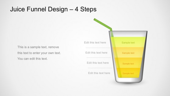 4 Steps Process Juice Funnel Analysis PowerPoint Templates