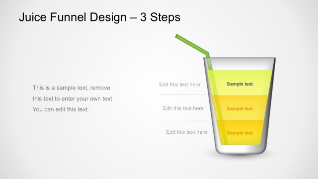 3 Steps Glass Funnel Shape PowerPoint Templates