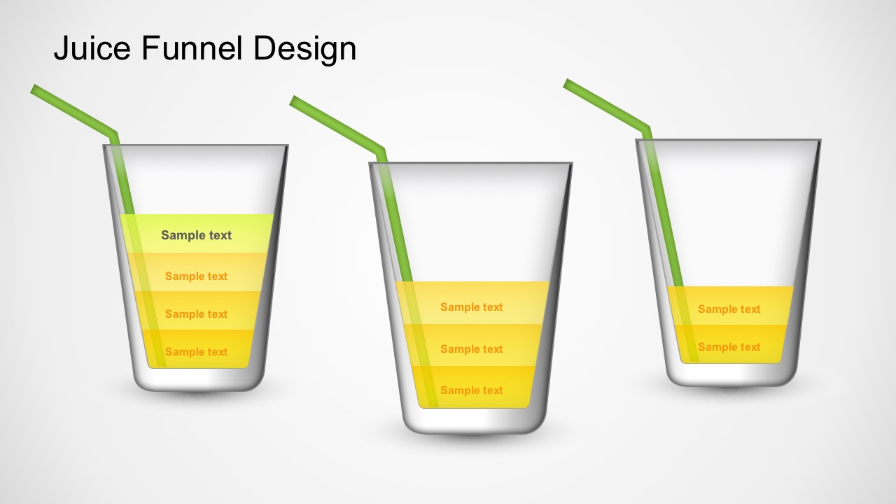 PowerPoint Shape Juice Funnel Sales Diagram Templates