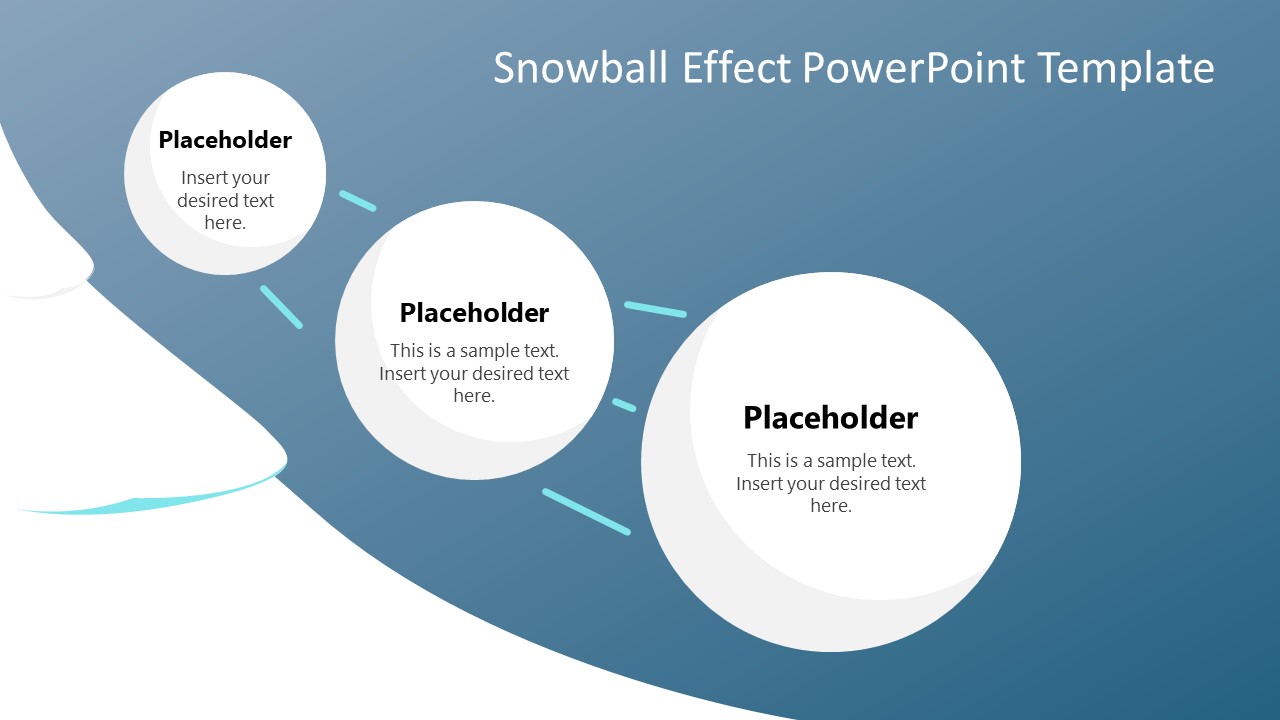 3 Steps Snowball Effects Diagram PPT