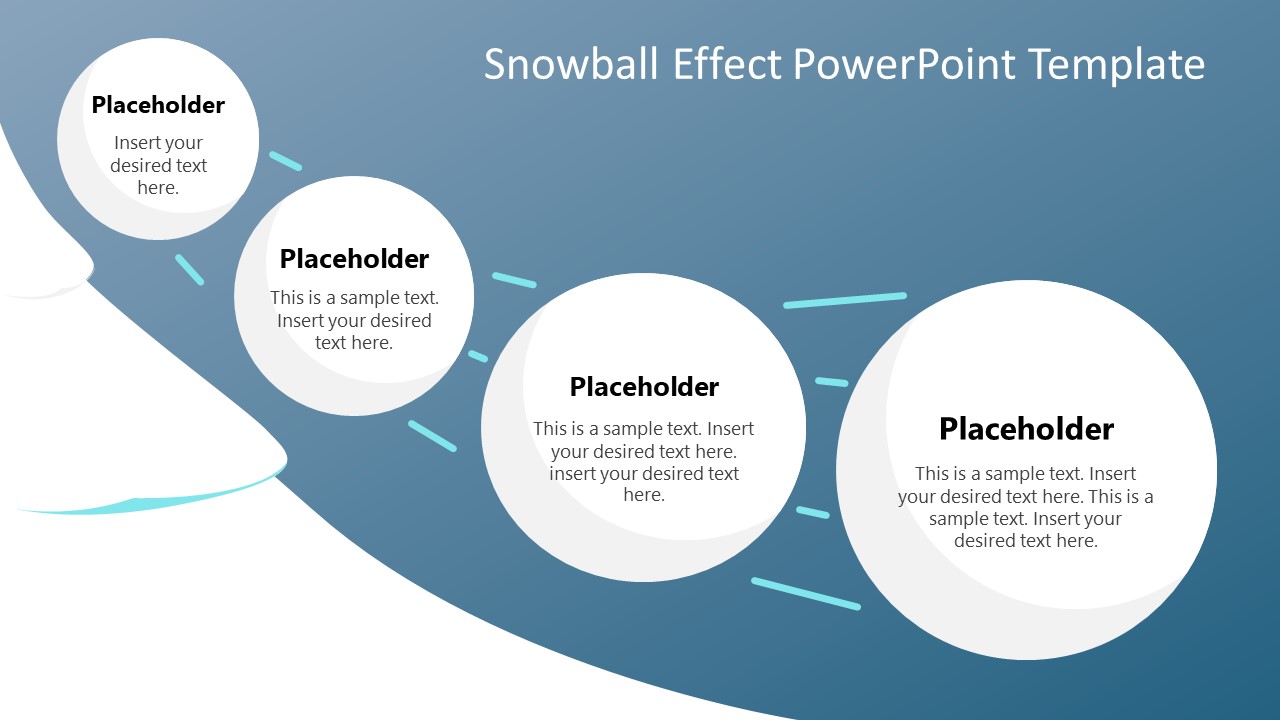 4 Steps Snowball Effects Diagram PPT