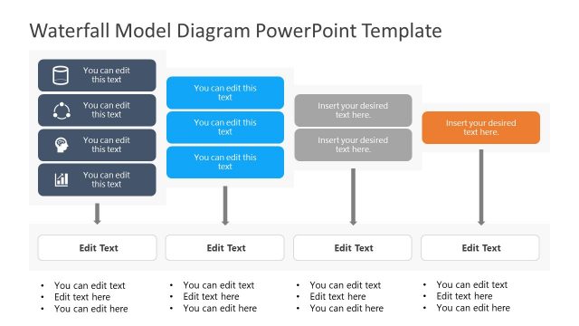 Waterfall Model Diagram PowerPoint Template