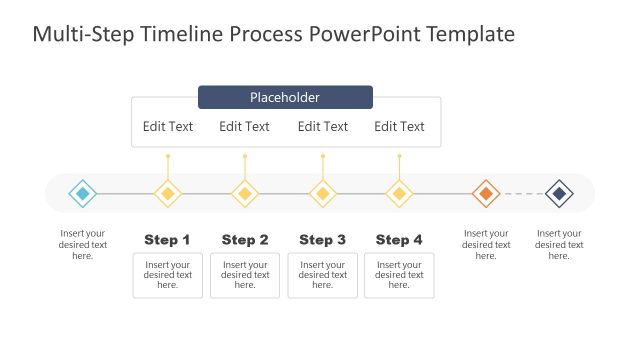 4 Steps Milestones Horizontal Timeline Template