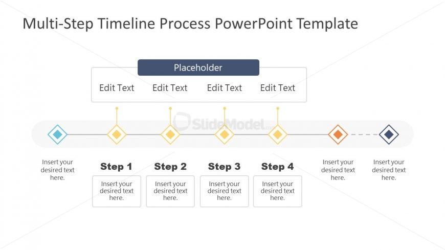 4 Steps Group Timeline Template Design 