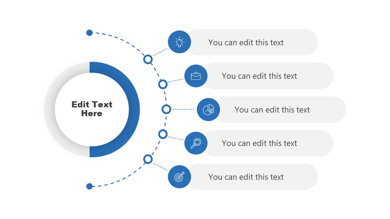 Modern -Step Agenda PowerPoint Slide Template