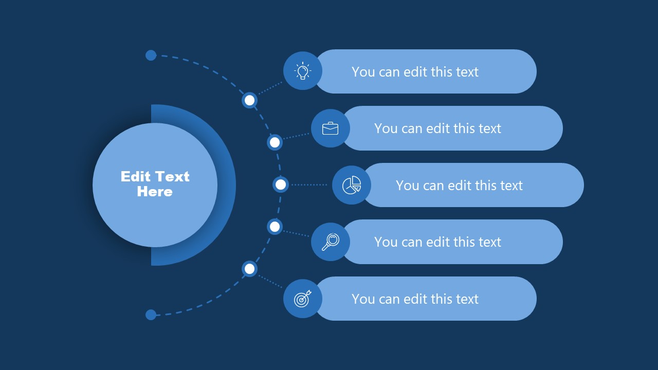 Modern 5 Step Agenda Powerpoint Slide Template