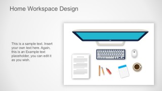 Flat Office Design With Computer Work Station