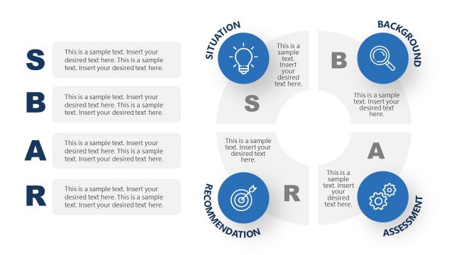 4 Steps SBAR Diagram Process Cycle PPT