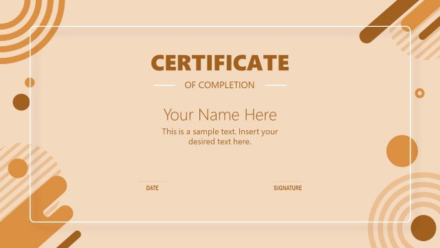 Minimalist Certificate of Completion PowerPoint