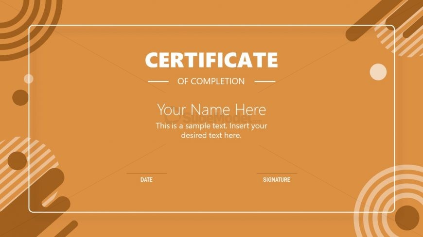 Completion Certificate Template PowerPoint 