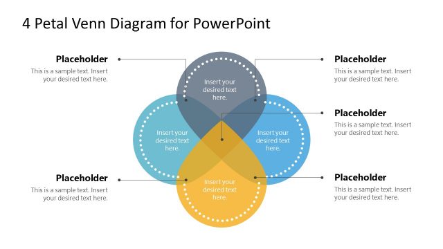 4-Step Petal Venn Diagram PowerPoint Template