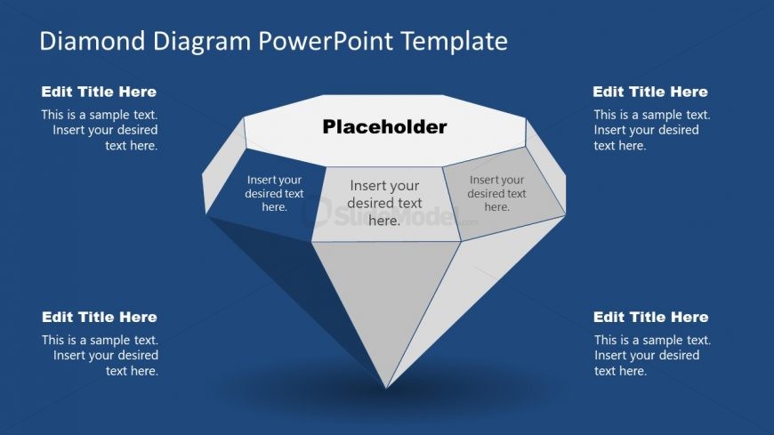 Solitaire Diamond Diagram PowerPoint 