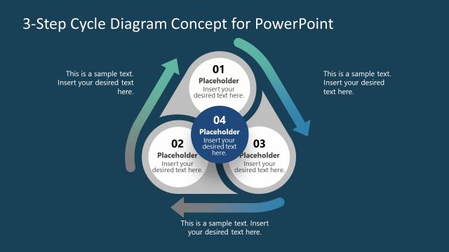 PowerPoint 3 Steps Cycle Diagram