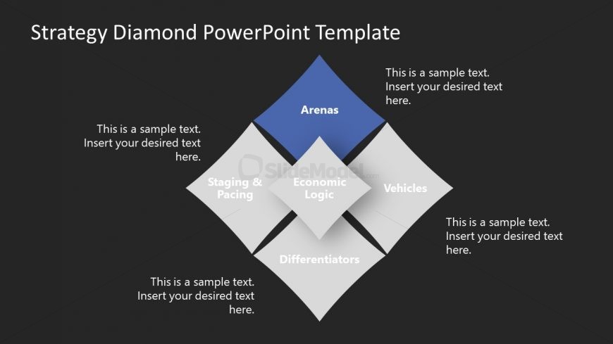 PowerPoint Strategy Diamond Concept Diagram 