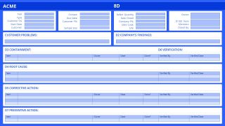 Editable Report Format One-Page 8D Analysis