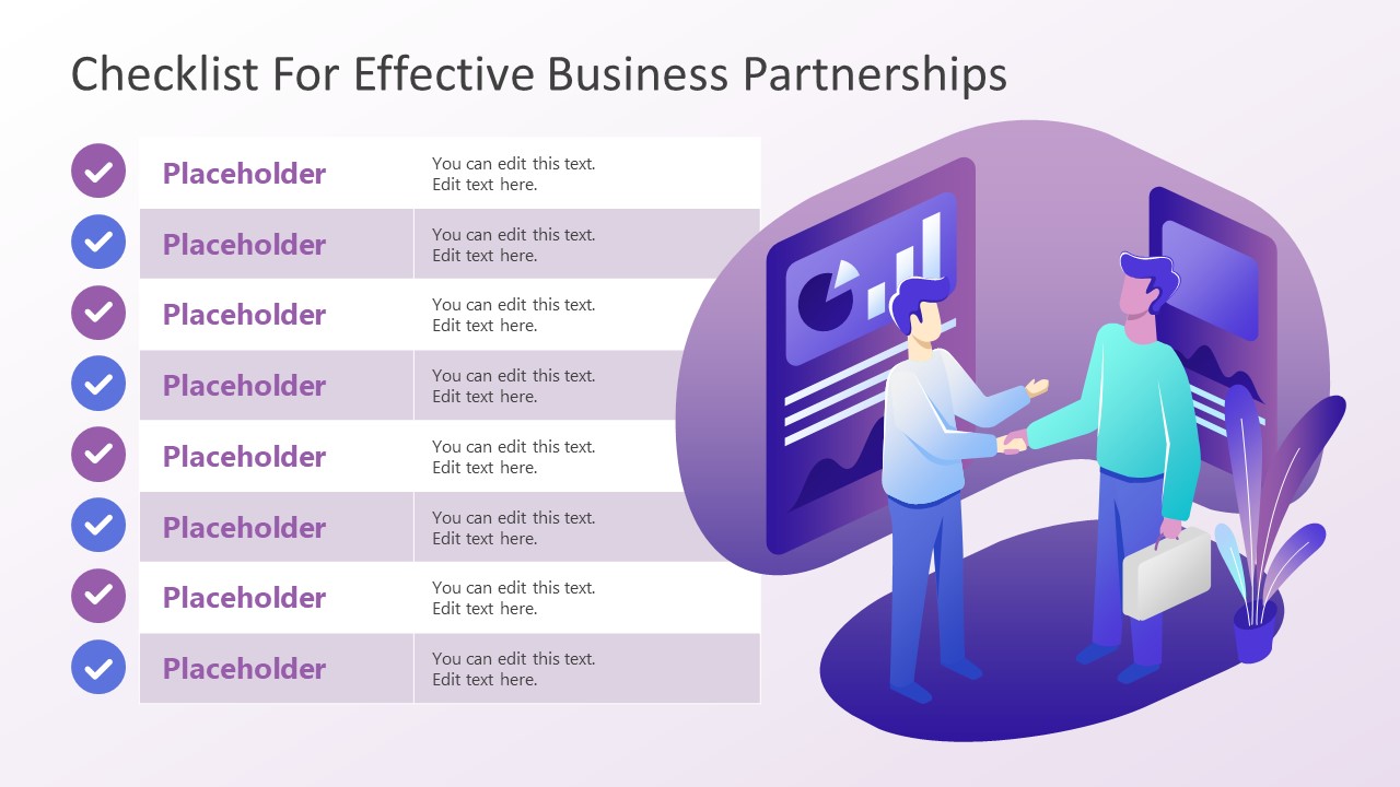 PPT Checklist Template for Business Partnership 
