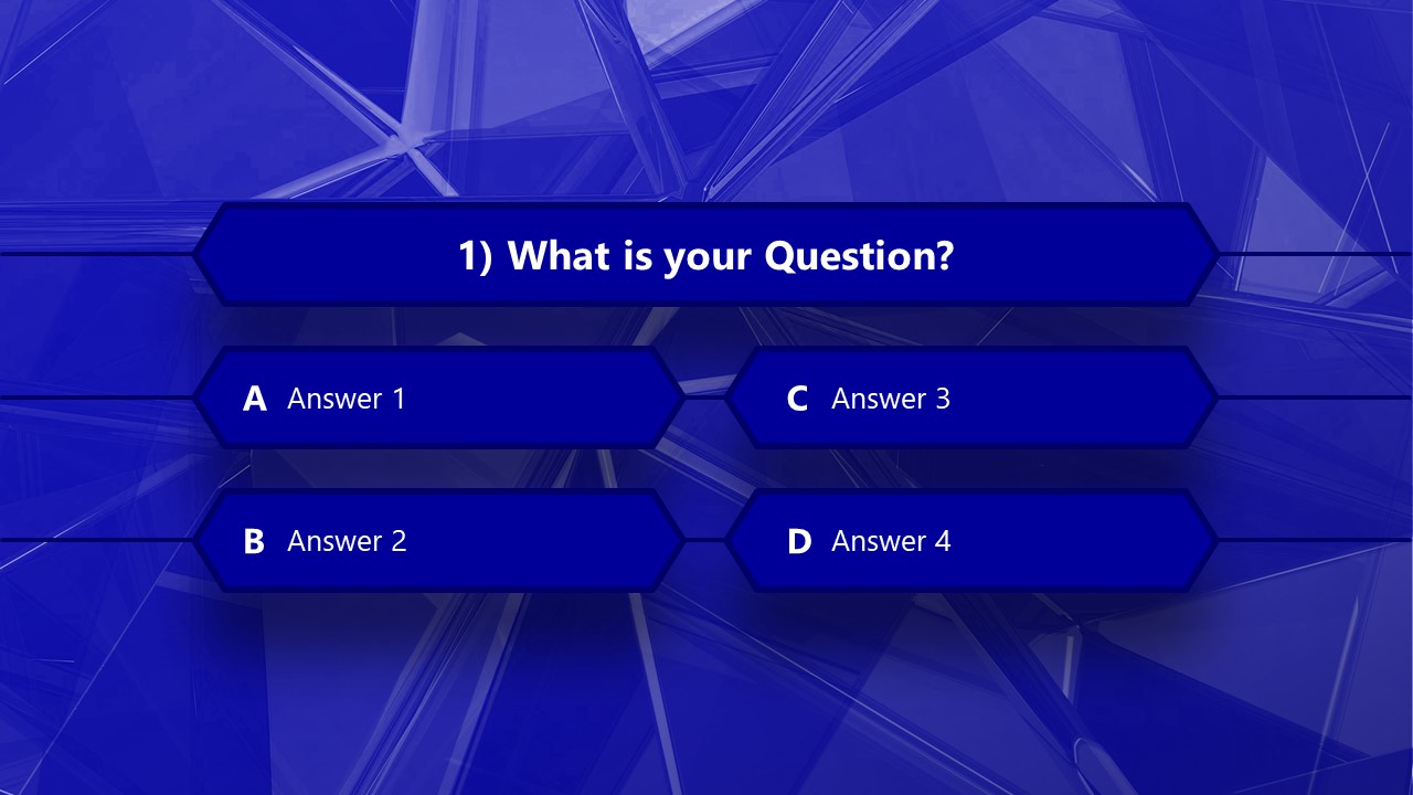 Multiple choice PowerPoint template: Với Multiple choice PowerPoint template, bạn có thể tạo ra các câu hỏi trắc nghiệm đa lựa chọn với độ chính xác tuyệt đối. Mẫu này được thiết kế đơn giản với màu sắc hài hòa, giúp người dùng không bị phân tâm vì các chi tiết không cần thiết. Hãy dùng mẫu này để tạo ra các trình chiếu phong phú và trực quan hơn cho các bài kiểm tra của bạn!