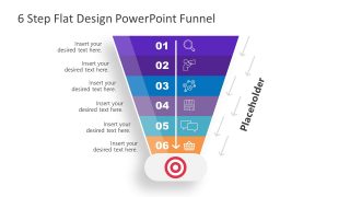 Flat Design Funnel Chart Template PPT