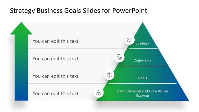 Strategies Business Goals Pyramid PowerPoint Template