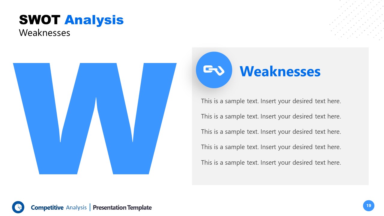 PowerPoint Weaknesses Template Competitors Analysis