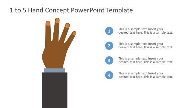 Bullet Point Four Hand Concept PowerPoint