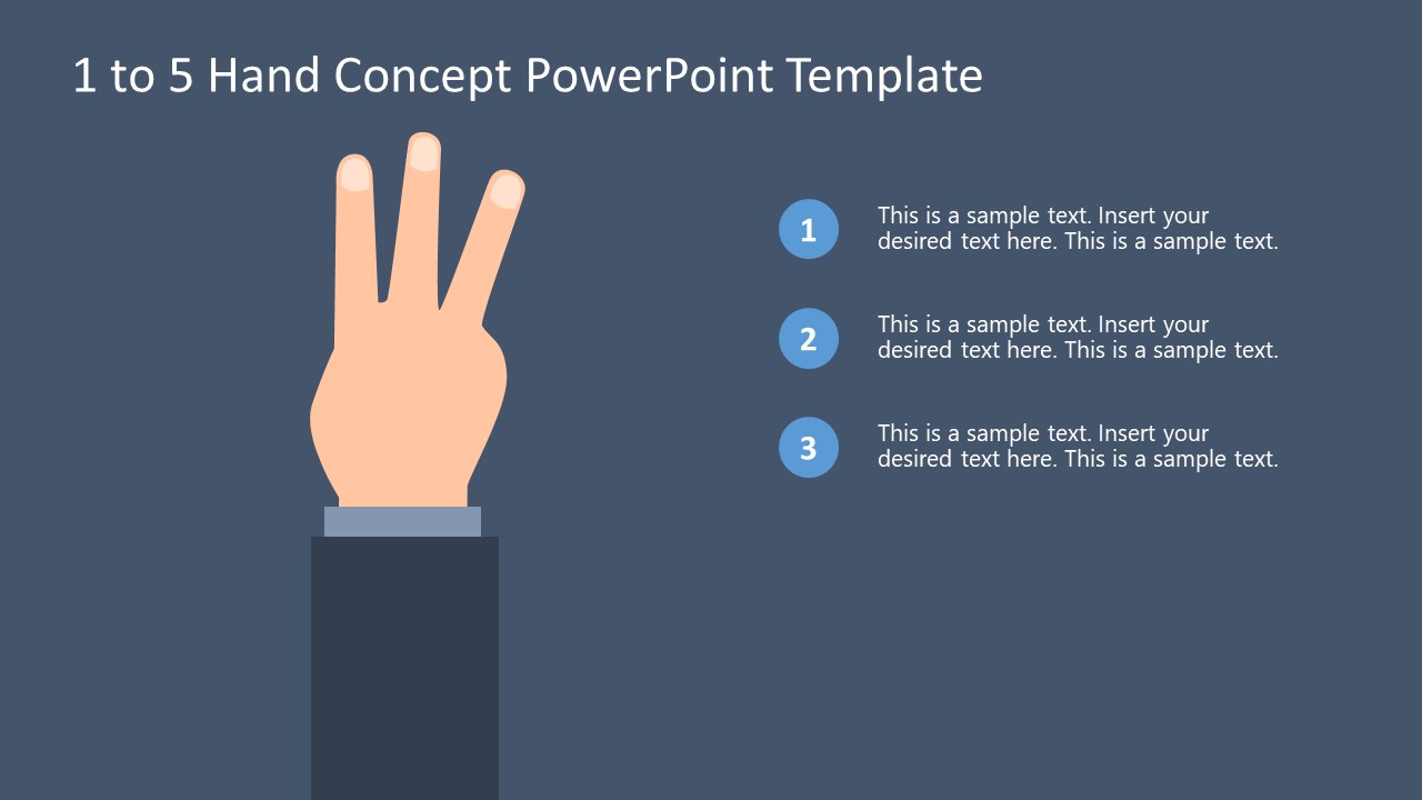 Khai thác khả năng sáng tạo của bạn với Mẫu PowerPoint Khái niệm Từ 1 đến 5 tay của SlideModel. Với những slide thiết kế độc đáo và đầy màu sắc, bạn sẽ có thể truyền đạt các ý tưởng và khái niệm của mình một cách rõ ràng và thu hút được sự chú ý của khán giả.